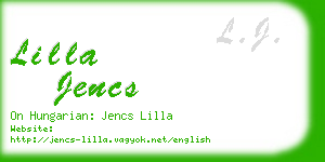 lilla jencs business card